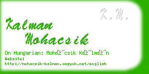 kalman mohacsik business card